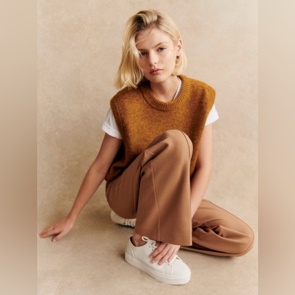 🆕Sézane Bruce Trousers In Camel - Picture 4 of 16